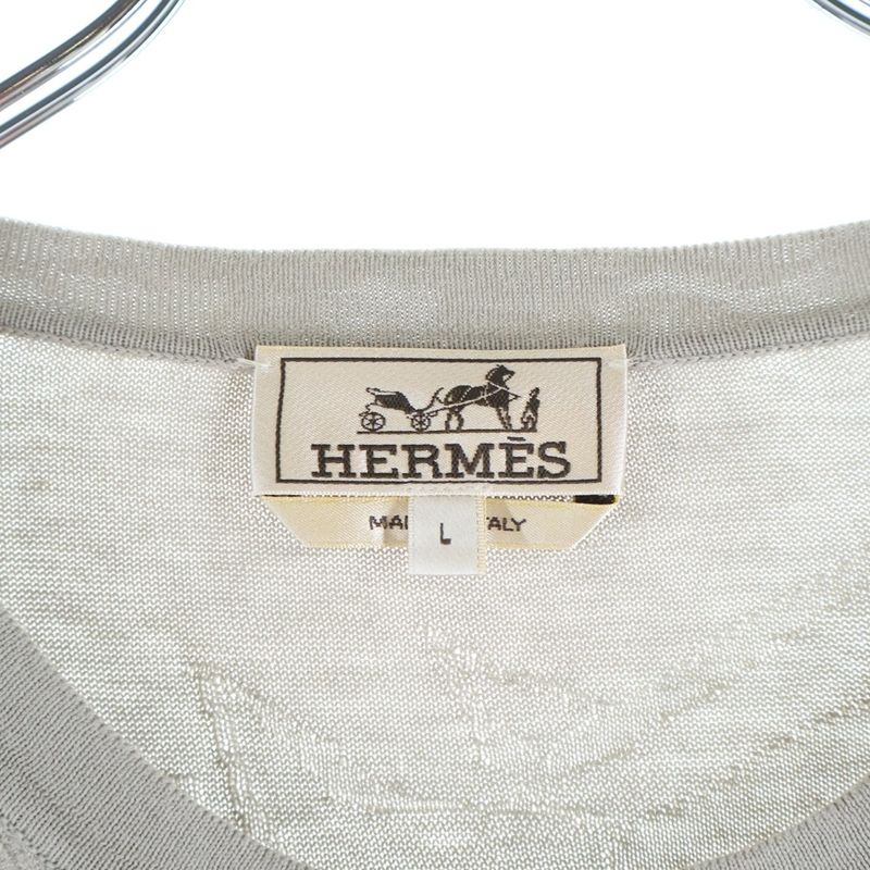 Hermes Horse Pattern Long Sleeve Knit Gray