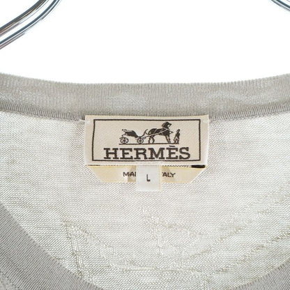 Hermes Horse Pattern Long Sleeve Knit Gray