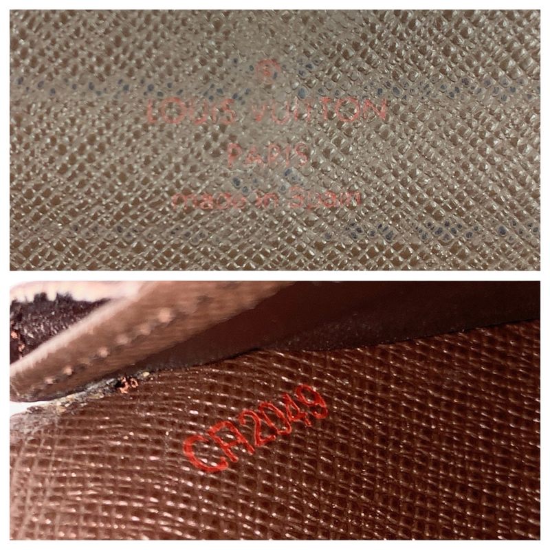 Louis Vuitton Damier Ebene Portefeuille Sarah Brown Gold