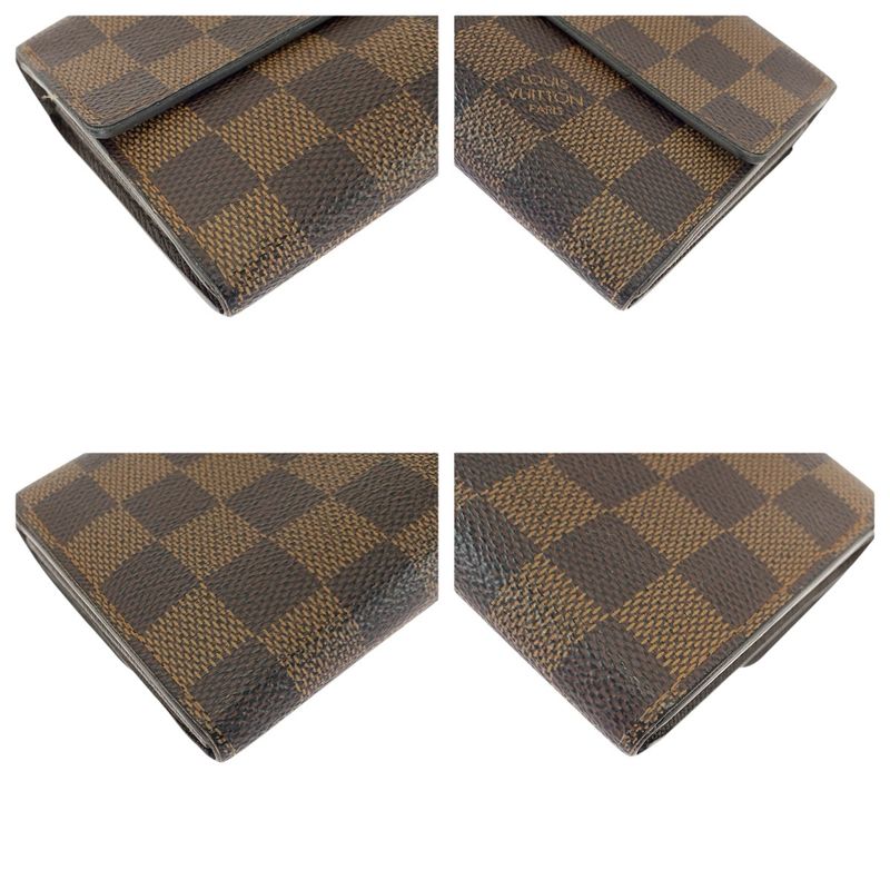 Louis Vuitton Damier Ebene Portefeuille Sarah Brown Gold