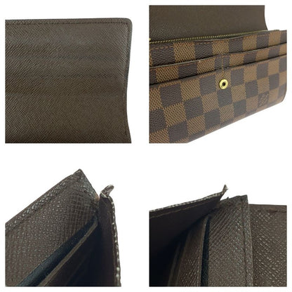 Louis Vuitton Damier Ebene Portefeuille Sarah Brown Gold