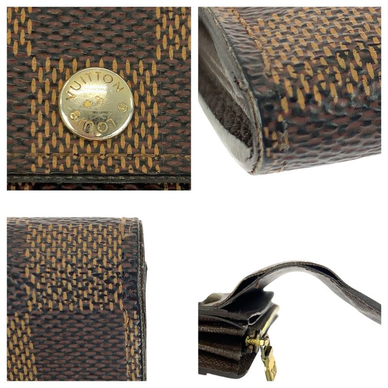 Louis Vuitton Damier Ebene Portefeuille Sarah Brown Gold