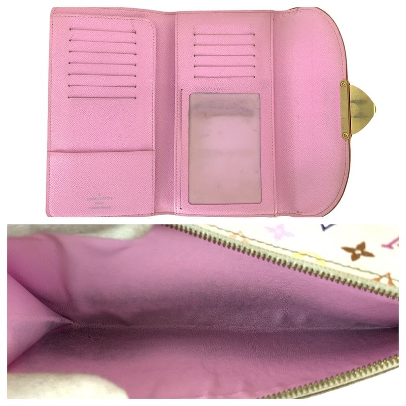 Louis Vuitton Monogram Multicolor Portefeuille Eugenie White Gold