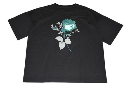 Dior Jardin Short Sleeve T-Shirt Logo Embroidery Cotton Black Turquoise Blue XXL — view 2
