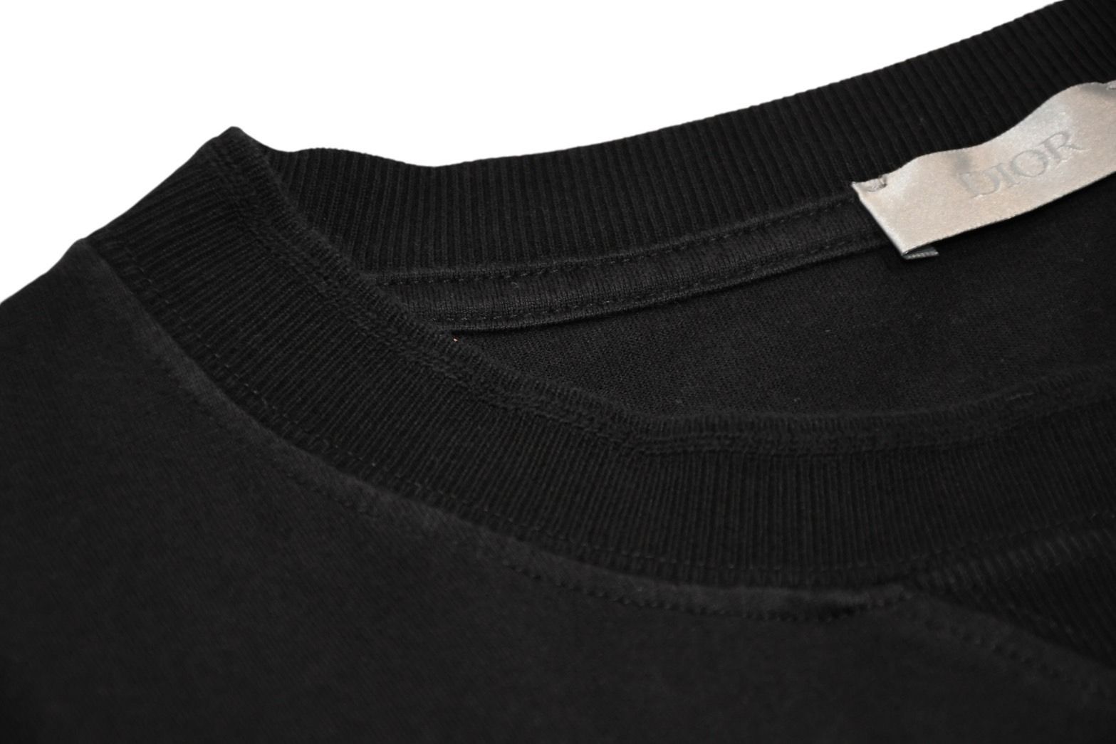 Dior Jardin Short Sleeve T-Shirt Logo Embroidery Cotton Black Turquoise Blue XXL — view 4