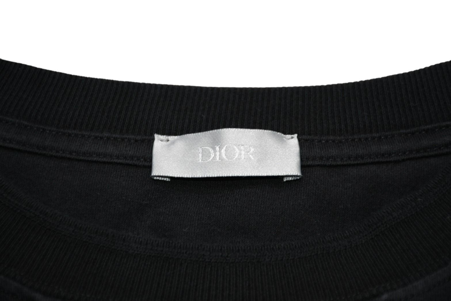 Dior Jardin Short Sleeve T-Shirt Logo Embroidery Cotton Black Turquoise Blue XXL — view 8