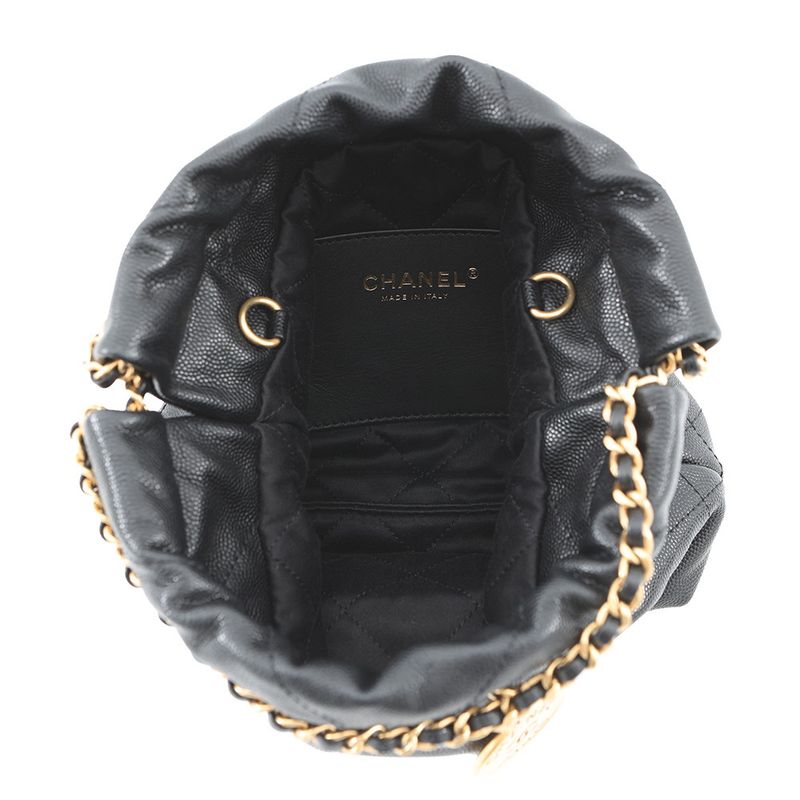 Chanel Handbag 22 Mini CC Logo Caviar Leather 2-Way