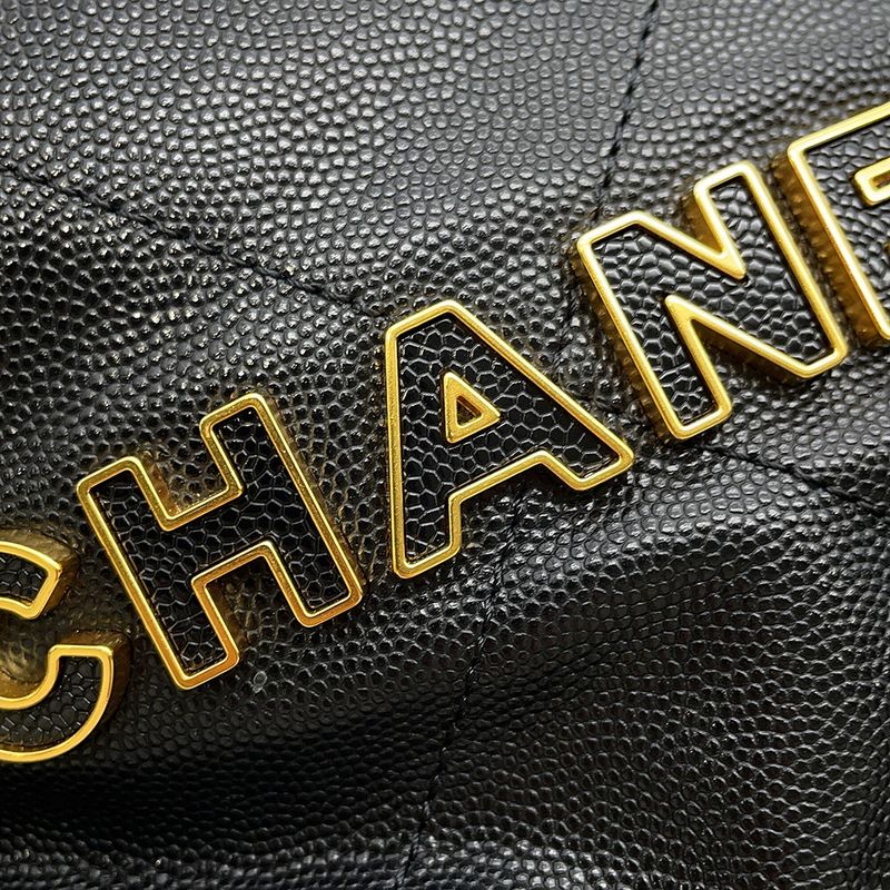Chanel Handbag 22 Mini CC Logo Caviar Leather 2-Way
