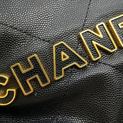 Chanel Handbag 22 Mini CC Logo Caviar Leather 2-Way