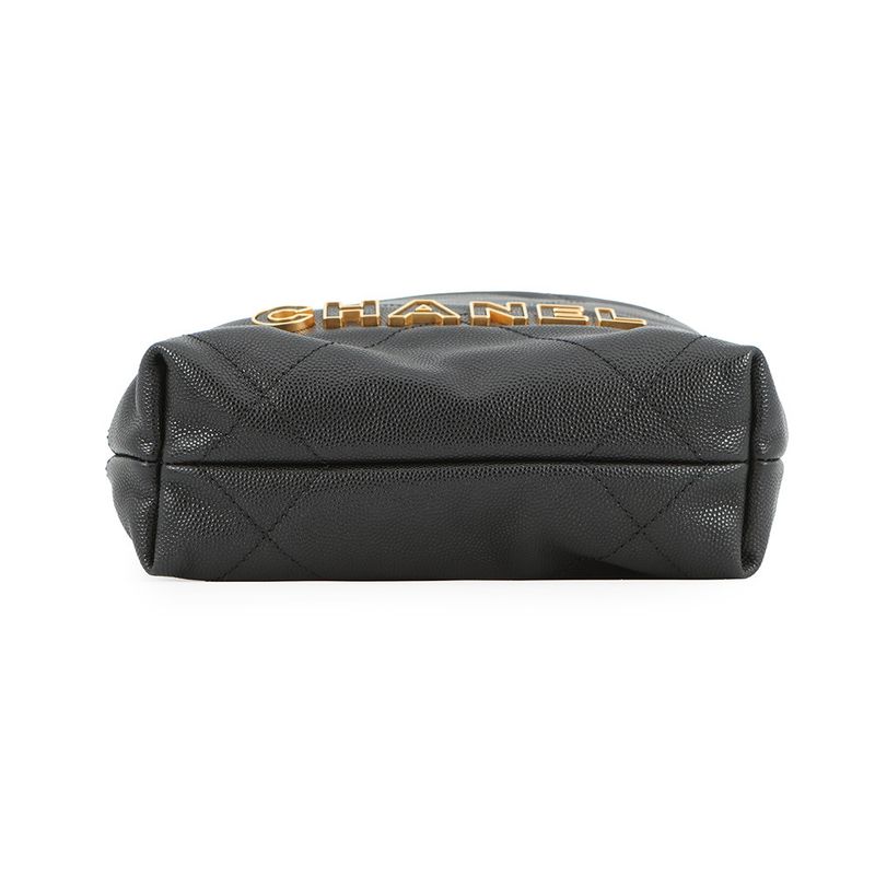 Chanel Handbag 22 Mini CC Logo Caviar Leather 2-Way
