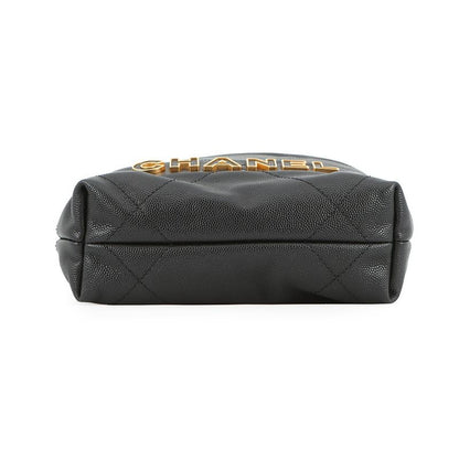 Chanel Handbag 22 Mini CC Logo Caviar Leather 2-Way