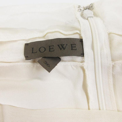Loewe Dress Bijou Decorative Silk Contrast Tulle Boat Neck Short Sleeve Long
