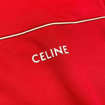 Celine Jacket Zip Up Track XS Polyester Logo Red