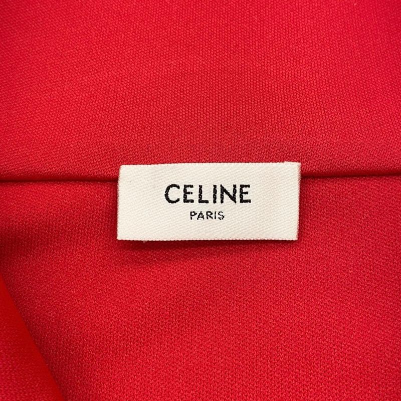 Celine Jacket Zip Up Track XS Polyester Logo Red