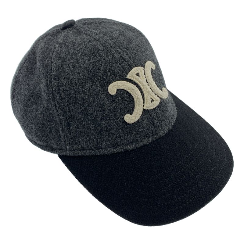 Celine Wool Triomphe Baseball Cap L Gray