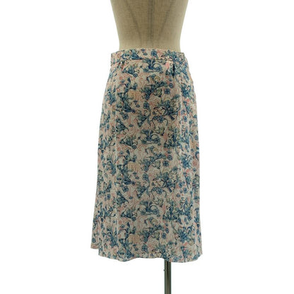 Prada Pleated Contrast All Over Pattern Long Skirt White