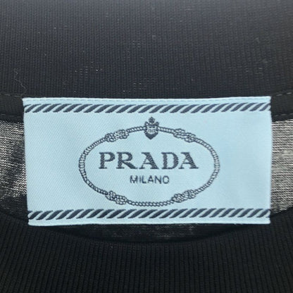 Prada Triangle Logo Patch Lip Print Contrast Dress S White