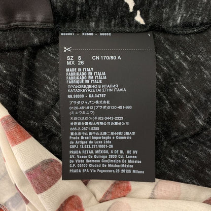 Prada Triangle Logo Patch Lip Print Contrast Dress S White