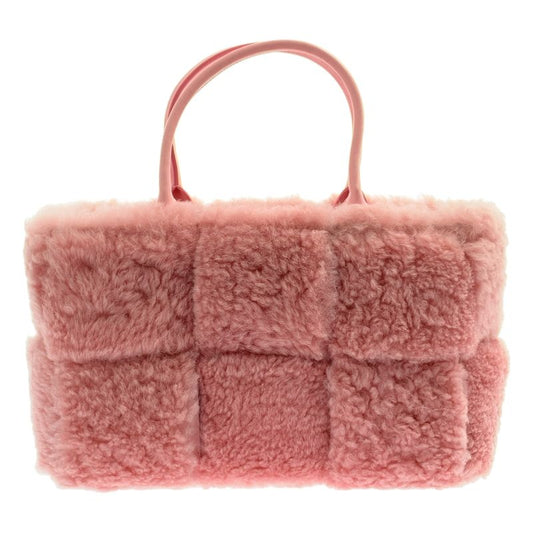 Bottega Veneta Maxi Intrecciato Arco Mouton Tote Pink