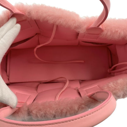 Bottega Veneta Maxi Intrecciato Arco Mouton Tote Pink