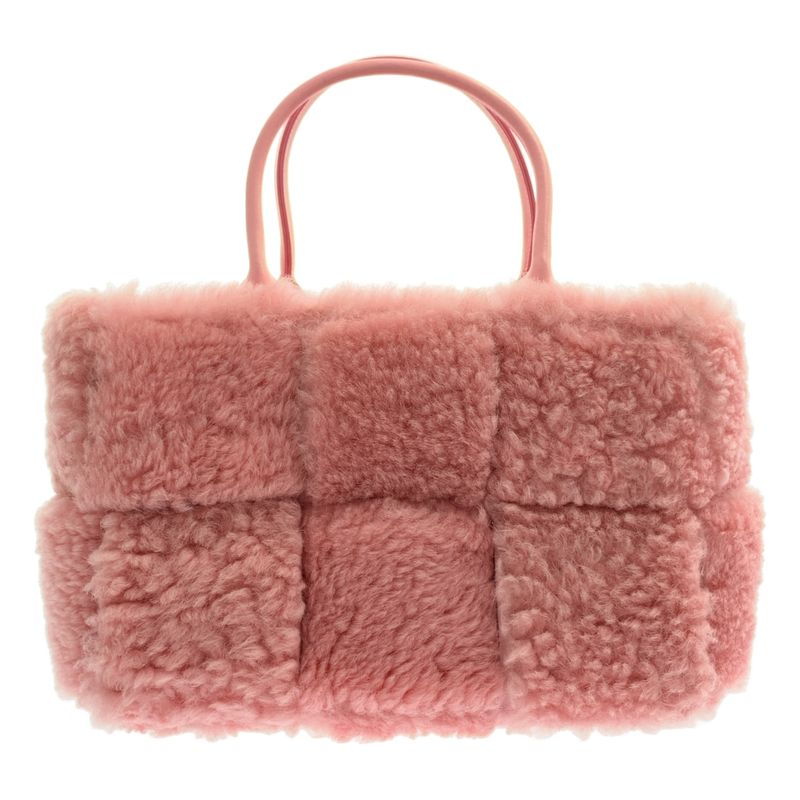 Bottega Veneta Maxi Intrecciato Arco Mouton Tote Pink