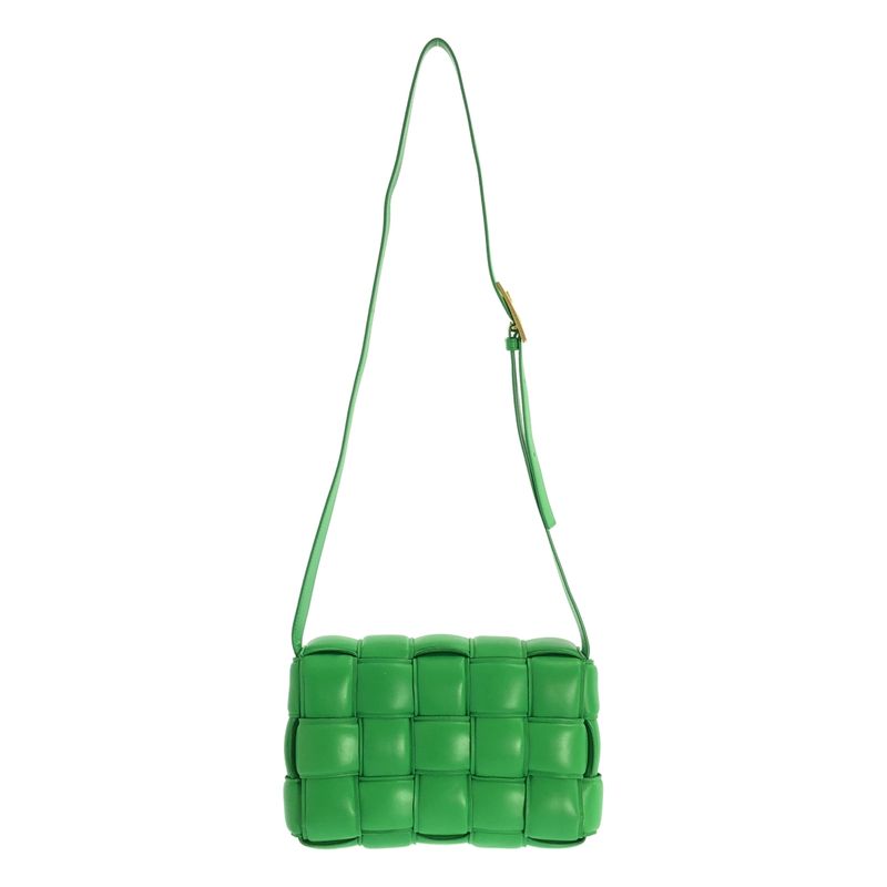 Bottega Veneta Padded Cassette Shoulder Bag Lambskin Green
