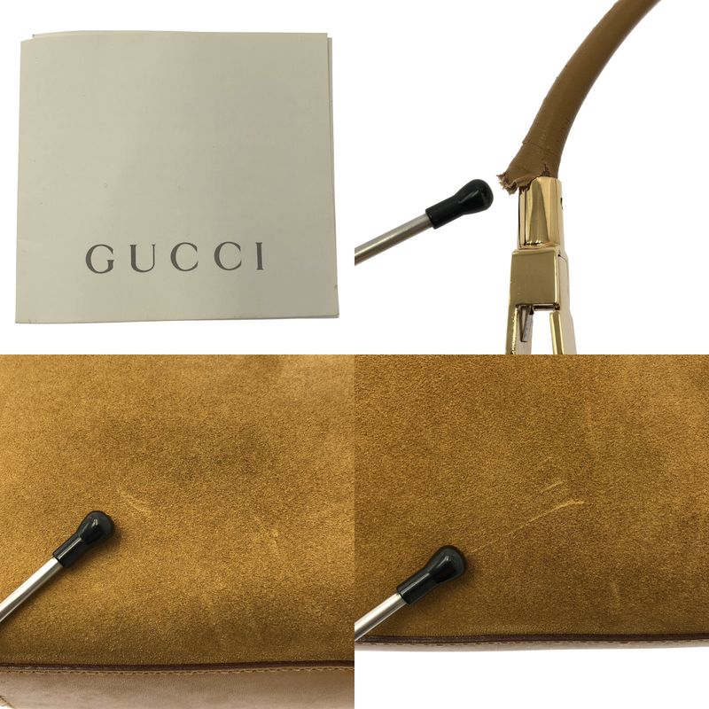 Gucci Suede Shoulder Bag Camel