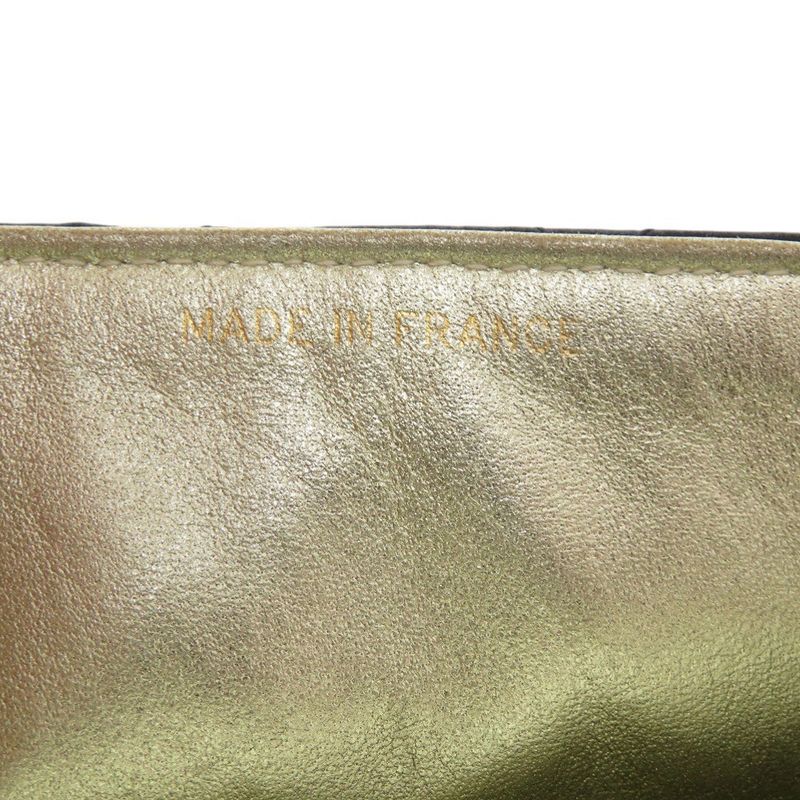 Chanel Mini Quilted Satin Gold Black Shoulder Bag