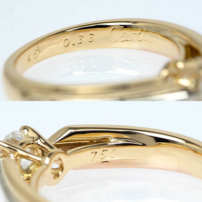 Cartier Trinity Solitaire Ring Diamond WG PG 18K Three