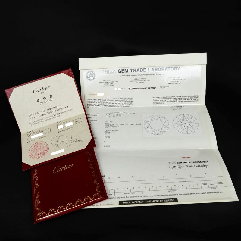 Cartier Trinity Solitaire Ring Diamond WG PG 18K Three
