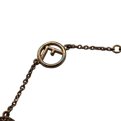 Fendi Bracelet Pink Gold FF Logo with Stone