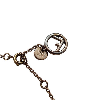 Fendi Bracelet Pink Gold FF Logo with Stone