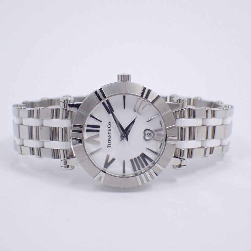 Tiffany & Co. Atlas Quartz Watch White Ceramic SS Dial