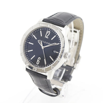 Bvlgari Stainless Steel Leather Automatic Winding Analog