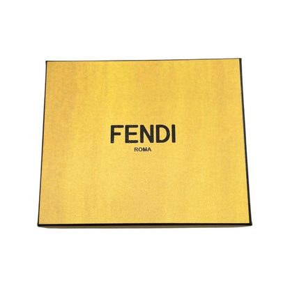 Fendi Card Case Leather Zucca Pattern FF Logo Brown Black