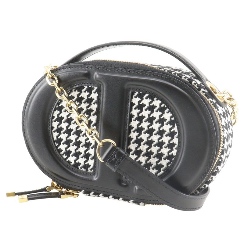 Dior Camera Bag CD Signature Houndstooth Canvas Leather
