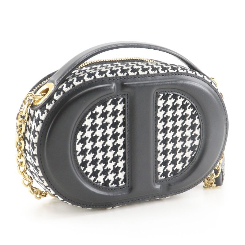 Dior Camera Bag CD Signature Houndstooth Canvas Leather