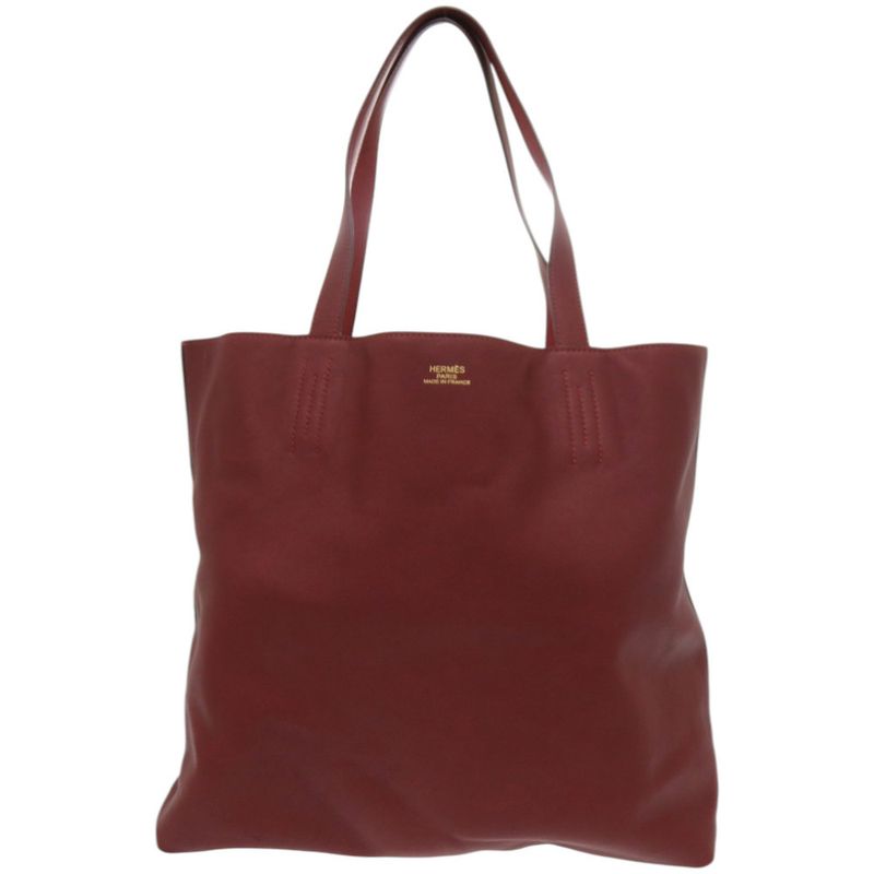 Hermes Double Sens 45 Reversible Bicolor Leather Veau Sikkim Red