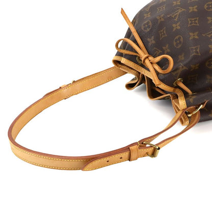 Louis Vuitton Monogram Petit Noe Drawstring Shoulder Bag Brown Gold