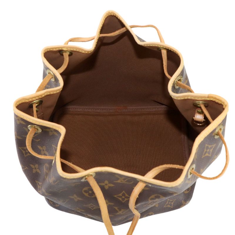 Louis Vuitton Monogram Petit Noe Drawstring Shoulder Bag Brown Gold