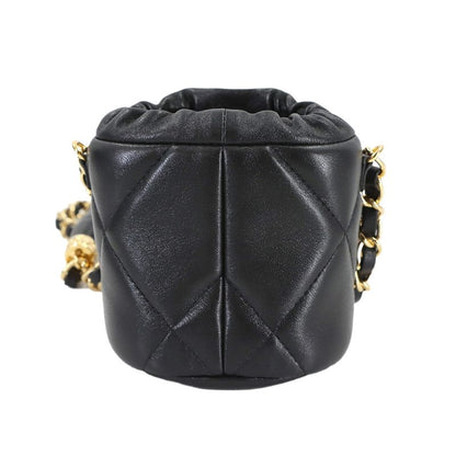 Chanel Quilted Mini Drawstring Chain Shoulder Bag Leather