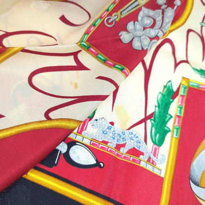 Cartier Pattern Silk Scarf Neckwear Red