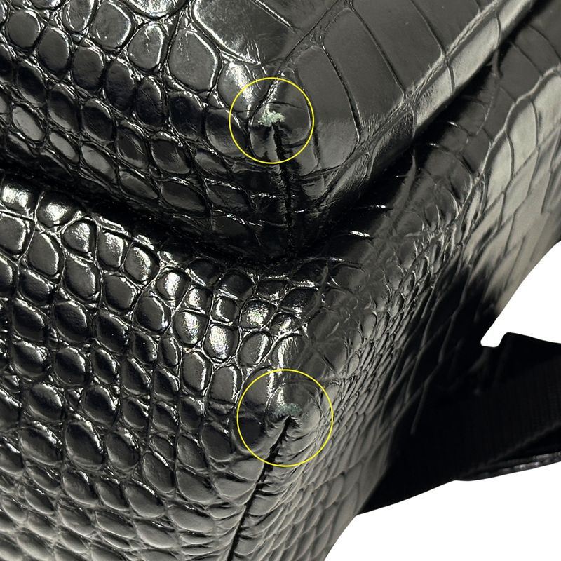 Balenciaga Backpack Embossed Leather Black