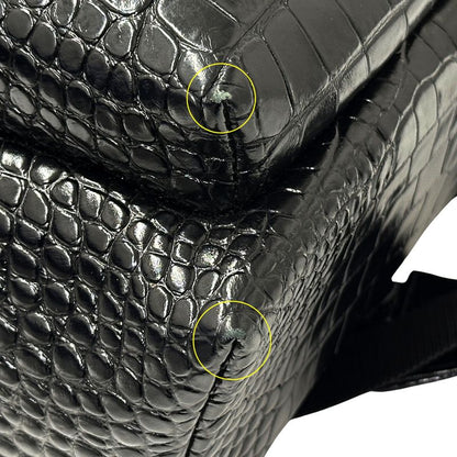 Balenciaga Backpack Embossed Leather Black