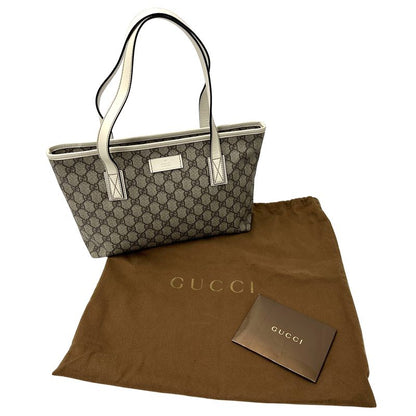 Gucci GG Supreme Tote Brown White Mini
