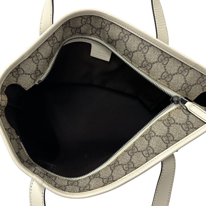 Gucci GG Supreme Tote Brown White Mini