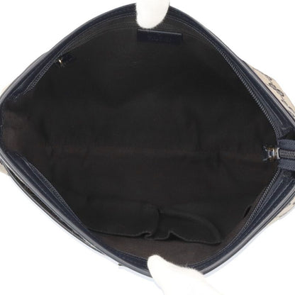 Gucci Sherry GG Canvas Shoulder Bag Beige Navy
