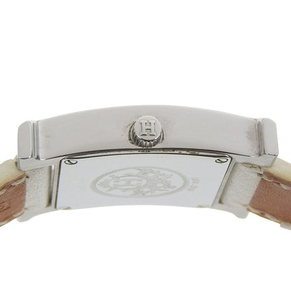 Hermes Watch Double Tour Stainless Steel Smooth Leather Silver
