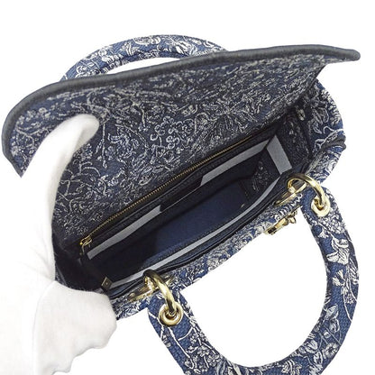 Dior 2-Way Shoulder Bag Lady Delight Jacquard Blue Navy