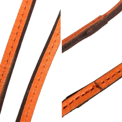 Hermes Lanier Leather Necklace Orange